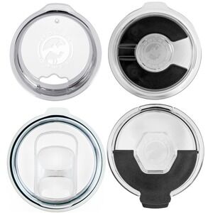 Polar Camel 4-Pack 40oz Tumbler Replacement Lid Set Clear Plastic Slide Flip Mag